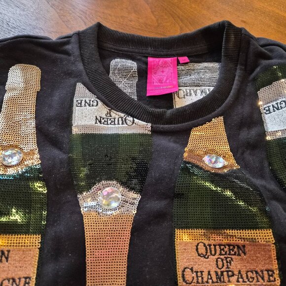 Black Scattered Champagne Bottle Sweatshirt - Picture 3 of 5
